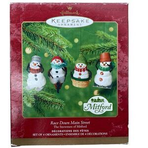 Mitford Snowmen Race Down Mainstreet Hallmark Ornament's